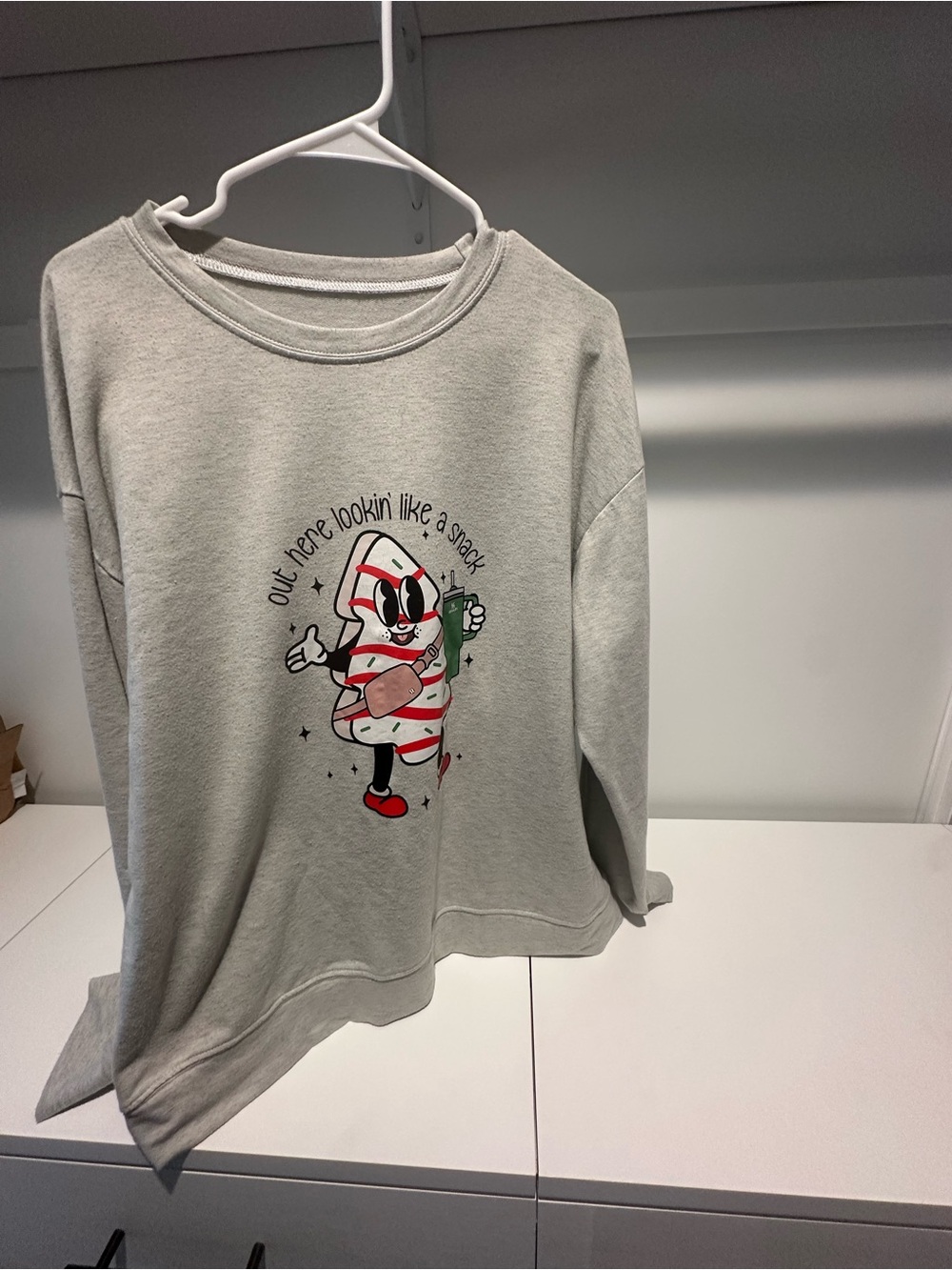Graphic Sweatshirt - Light Gray Candy Character